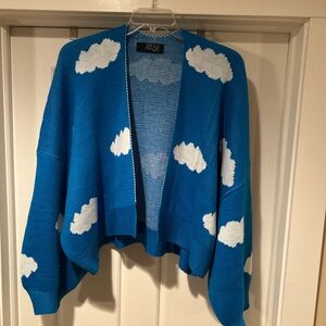Dressed in LALA Blue Cloud Pattern Sweater